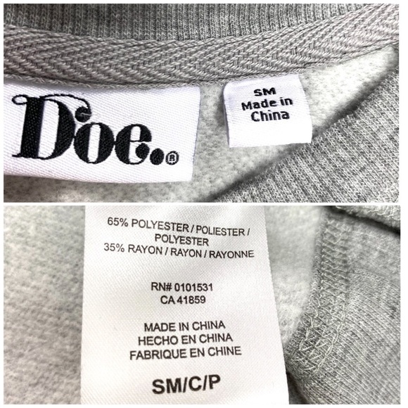 Doe Floral Print Fleece Pullover Sweatshirt Gray - Picture 5 of 8